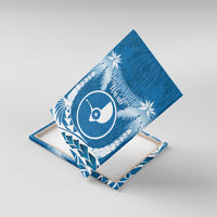 FSM Yap Day Canvas Wall Art 2025 Wa'ab Micronesia Flag Color LT14 With Frame Blue - Polynesian Pride