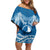 FSM Yap Day Family Matching Off Shoulder Short Dress and Hawaiian Shirt 2025 Wa'ab Micronesia Flag Color