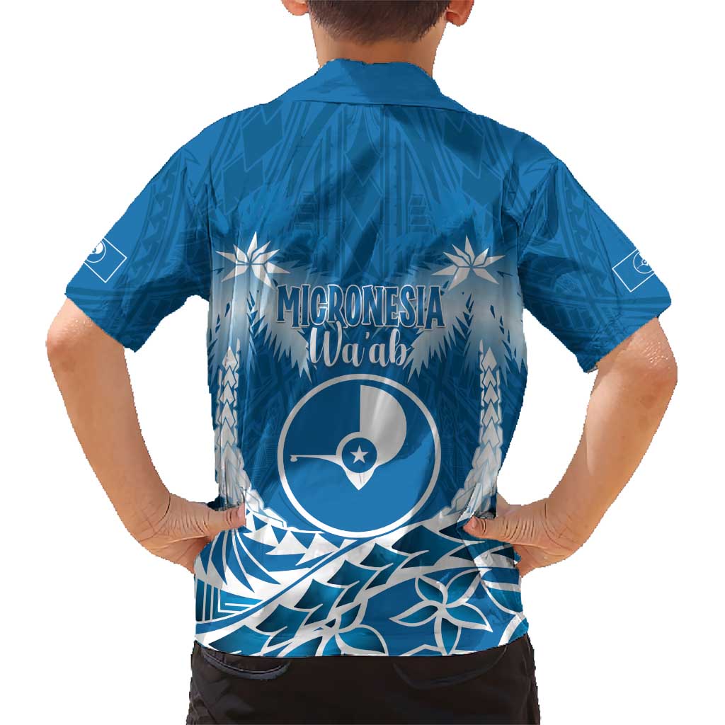 FSM Yap Day Kid Hawaiian Shirt 2025 Wa'ab Micronesia Flag Color LT14 - Polynesian Pride