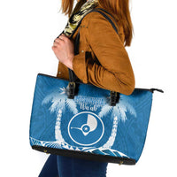 FSM Yap Day Leather Tote Bag 2025 Wa'ab Micronesia Flag Color LT14 Blue - Polynesian Pride