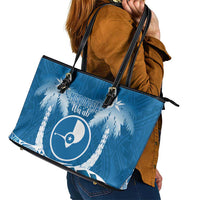 FSM Yap Day Leather Tote Bag 2025 Wa'ab Micronesia Flag Color LT14 - Polynesian Pride