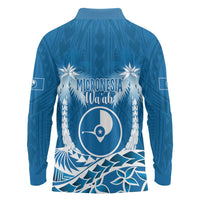 FSM Yap Day Long Sleeve Polo Shirt 2025 Wa'ab Micronesia Flag Color LT14 - Polynesian Pride