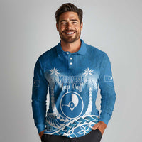 FSM Yap Day Long Sleeve Polo Shirt 2025 Wa'ab Micronesia Flag Color LT14 - Polynesian Pride