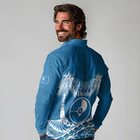 FSM Yap Day Long Sleeve Polo Shirt 2025 Wa'ab Micronesia Flag Color LT14 - Polynesian Pride