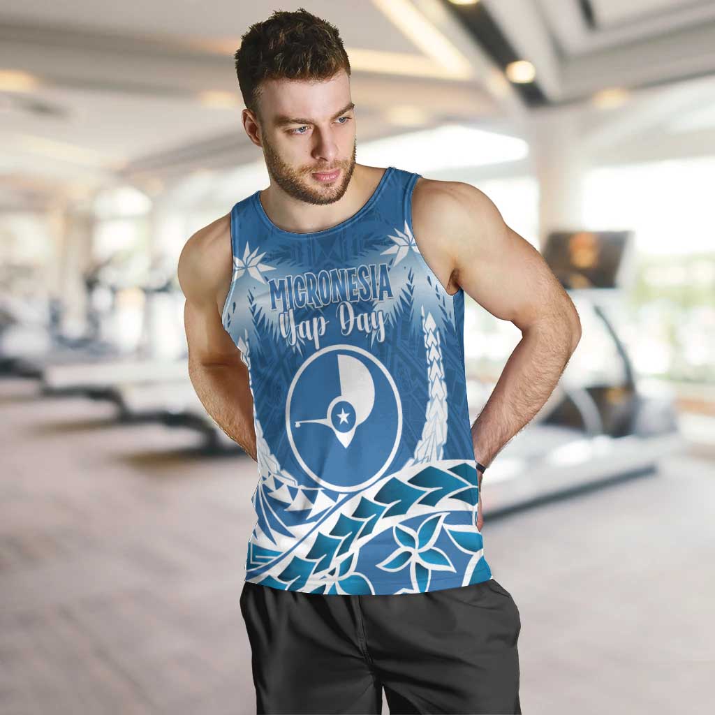 FSM Yap Day Men Tank Top 2025 Wa'ab Micronesia Flag Color LT14 Blue - Polynesian Pride