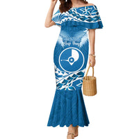 FSM Yap Day Mermaid Dress 2025 Wa'ab Micronesia Flag Color LT14 Women Blue - Polynesian Pride