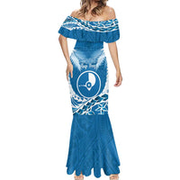 FSM Yap Day Mermaid Dress 2025 Wa'ab Micronesia Flag Color LT14 - Polynesian Pride