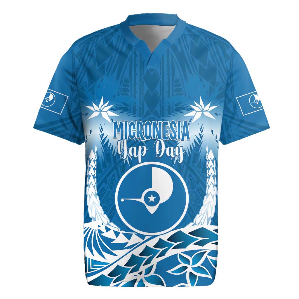 FSM Yap Day Rugby Jersey 2025 Wa'ab Micronesia Flag Color LT14 Blue - Polynesian Pride
