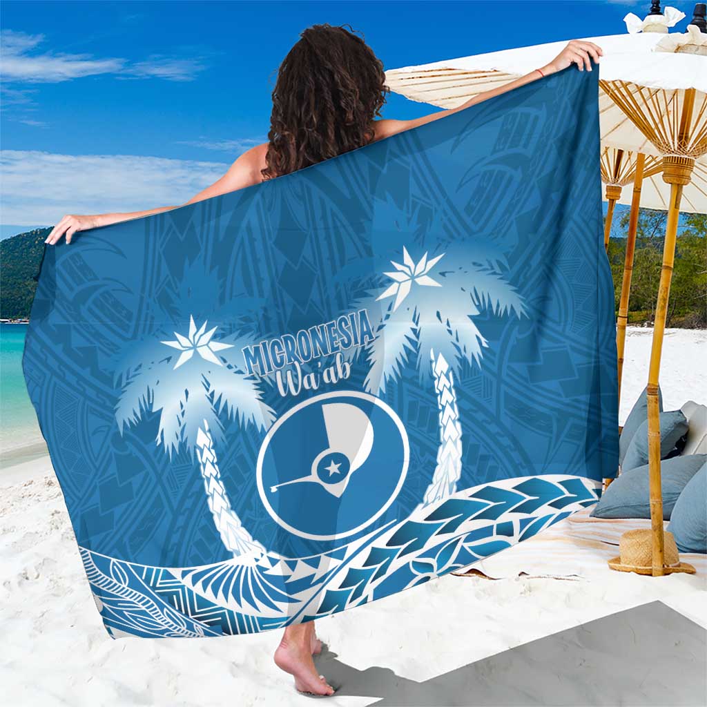 FSM Yap Day Sarong 2025 Wa'ab Micronesia Flag Color LT14 One Size 44 x 66 inches Blue - Polynesian Pride