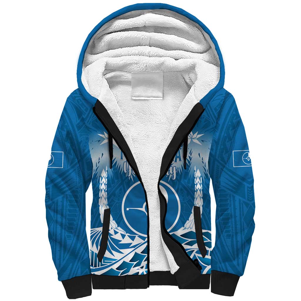 FSM Yap Day Sherpa Hoodie 2025 Wa'ab Micronesia Flag Color LT14 Unisex Blue - Polynesian Pride