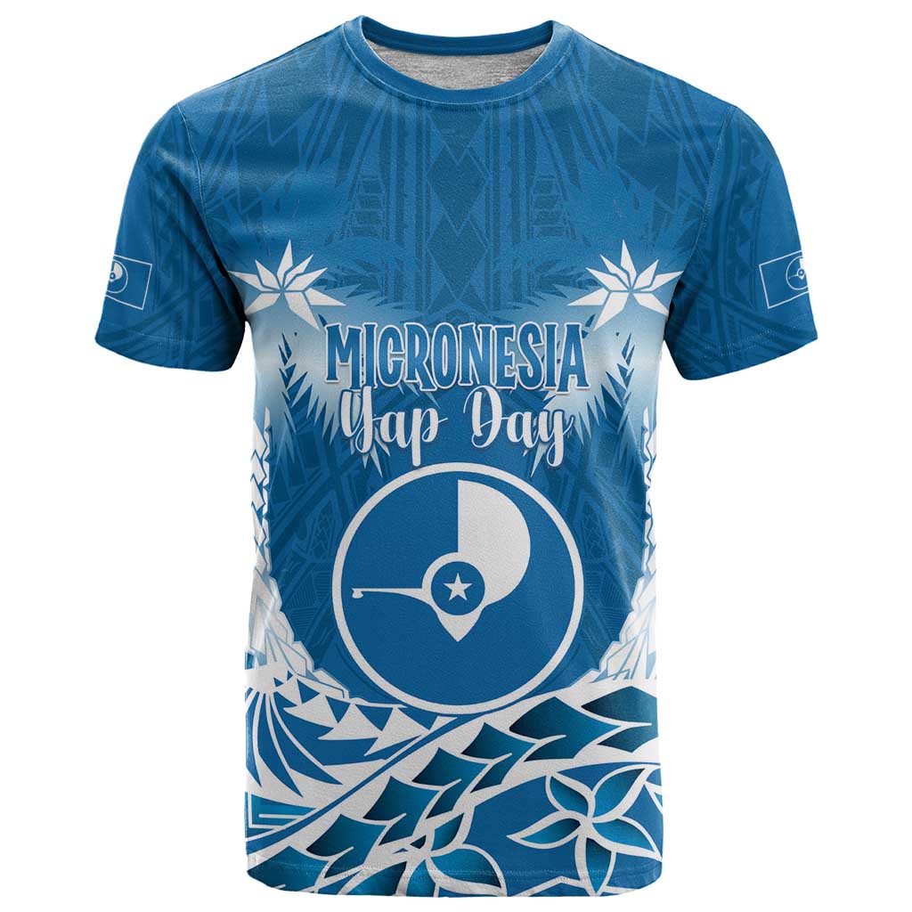 FSM Yap Day T Shirt 2025 Wa'ab Micronesia Flag Color LT14 Blue - Polynesian Pride