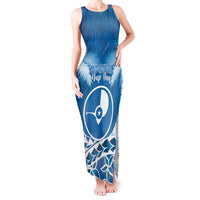 FSM Yap Day Tank Maxi Dress 2025 Wa'ab Micronesia Flag Color LT14 Women Blue - Polynesian Pride