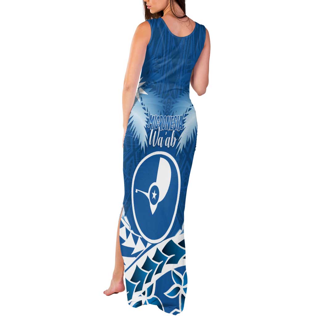 FSM Yap Day Tank Maxi Dress 2025 Wa'ab Micronesia Flag Color LT14 - Polynesian Pride