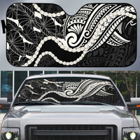 Aloha Hawaii Kalo Pikake Lei Auto Sun Shade Chest Tattoo Black Hawaiian Pattern LT14 Black - Polynesian Pride