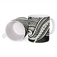 Aloha Hawaii Kalo Pikake Lei Ceramic Mug Chest Tattoo Black Hawaiian Pattern LT14 - Polynesian Pride