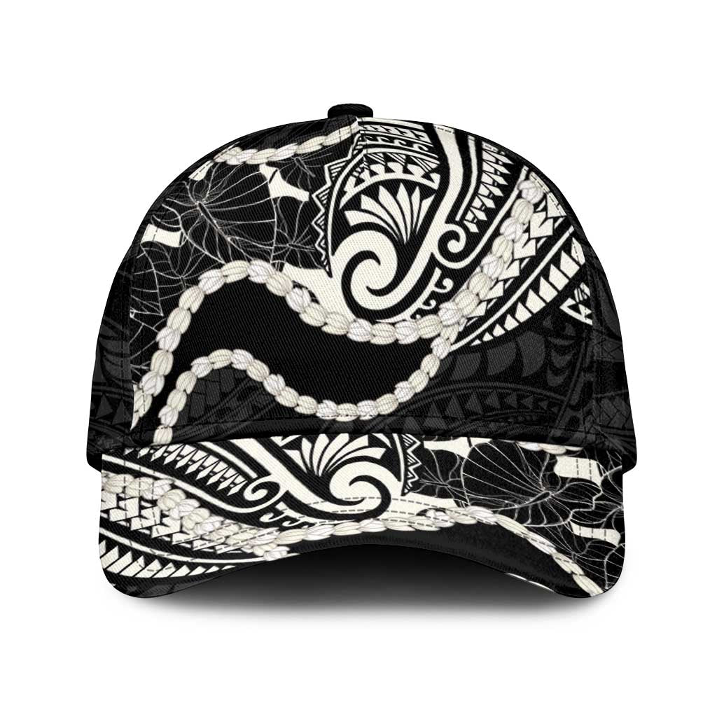 Aloha Hawaii Kalo Pikake Lei Classic Cap Chest Tattoo Black Hawaiian Pattern LT14 Universal Fit Black - Polynesian Pride