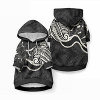 Aloha Hawaii Kalo Pikake Lei Pet Hoodie Chest Tattoo Black Hawaiian Pattern LT14 Pullover Black - Polynesian Pride