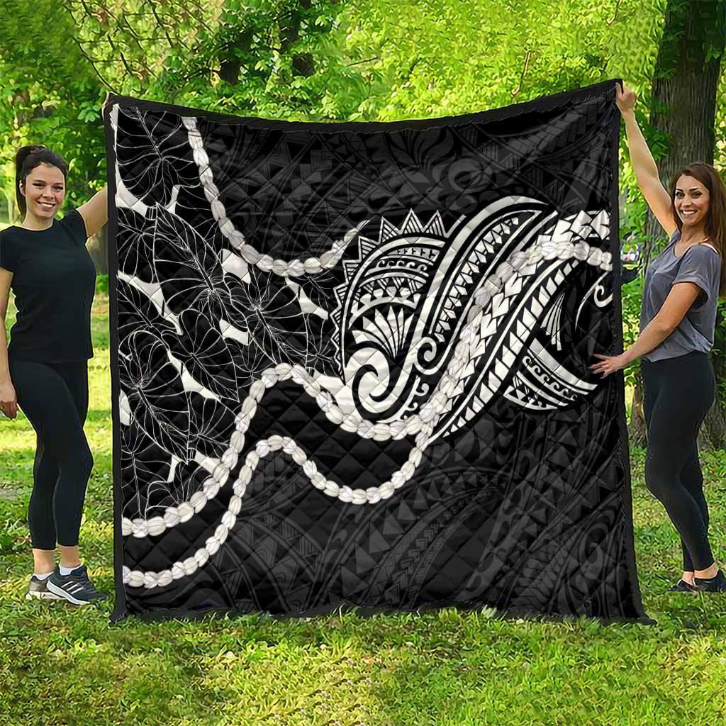 Aloha Hawaii Kalo Pikake Lei Quilt Chest Tattoo Black Hawaiian Pattern LT14 - Polynesian Pride