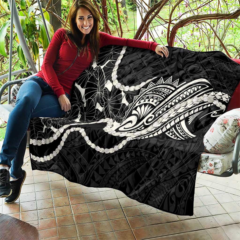 Aloha Hawaii Kalo Pikake Lei Quilt Chest Tattoo Black Hawaiian Pattern LT14 - Polynesian Pride