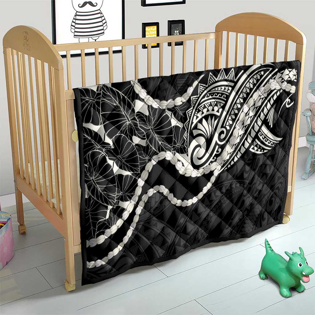 Aloha Hawaii Kalo Pikake Lei Quilt Chest Tattoo Black Hawaiian Pattern LT14 - Polynesian Pride