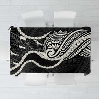 Aloha Hawaii Kalo Pikake Lei Tablecloth Chest Tattoo Black Hawaiian Pattern LT14 Black - Polynesian Pride