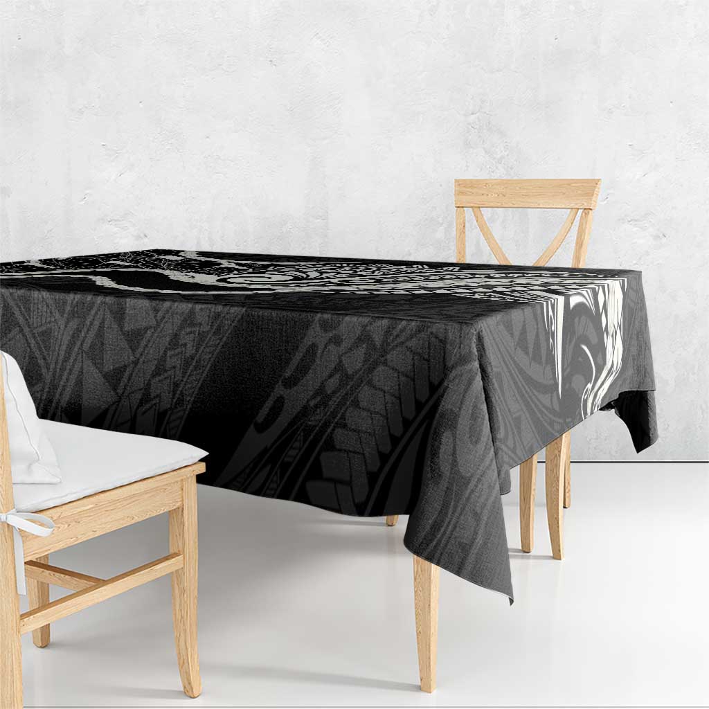 Aloha Hawaii Kalo Pikake Lei Tablecloth Chest Tattoo Black Hawaiian Pattern LT14 - Polynesian Pride