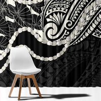 Aloha Hawaii Kalo Pikake Lei Window Curtain Chest Tattoo Black Hawaiian Pattern LT14 - Polynesian Pride