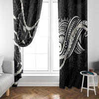 Aloha Hawaii Kalo Pikake Lei Window Curtain Chest Tattoo Black Hawaiian Pattern LT14 - Polynesian Pride