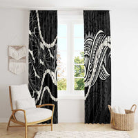 Aloha Hawaii Kalo Pikake Lei Window Curtain Chest Tattoo Black Hawaiian Pattern LT14 - Polynesian Pride