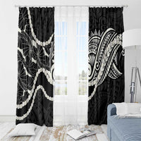 Aloha Hawaii Kalo Pikake Lei Window Curtain Chest Tattoo Black Hawaiian Pattern LT14 - Polynesian Pride