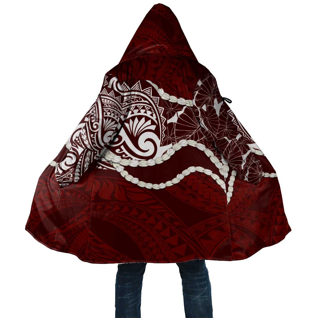Aloha Hawaii Kalo Pikake Lei Cloak Chest Tattoo Oxblood Hawaiian Pattern LT14 Unisex Oxblood - Polynesian Pride
