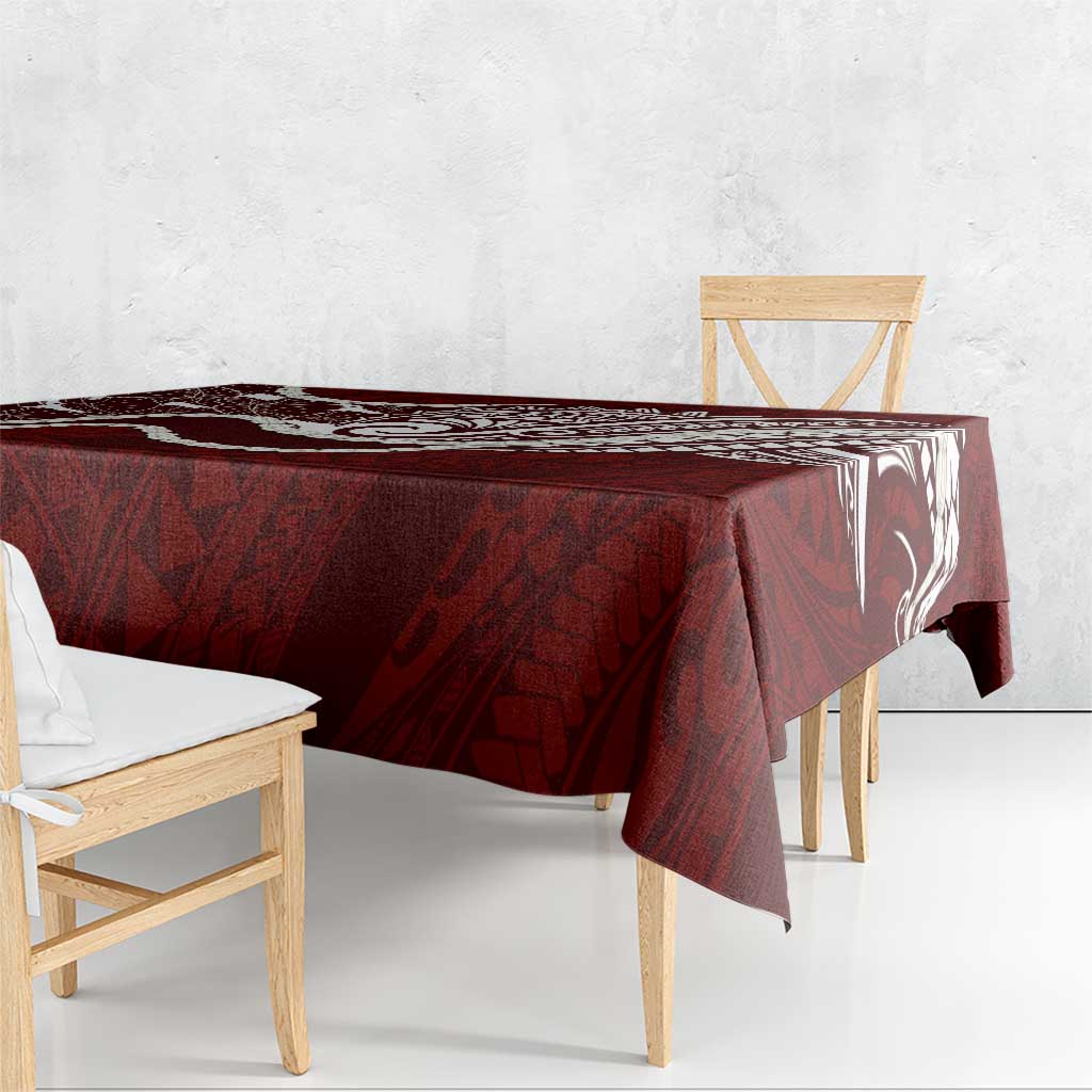 Aloha Hawaii Kalo Pikake Lei Tablecloth Chest Tattoo Oxblood Hawaiian Pattern LT14 - Polynesian Pride