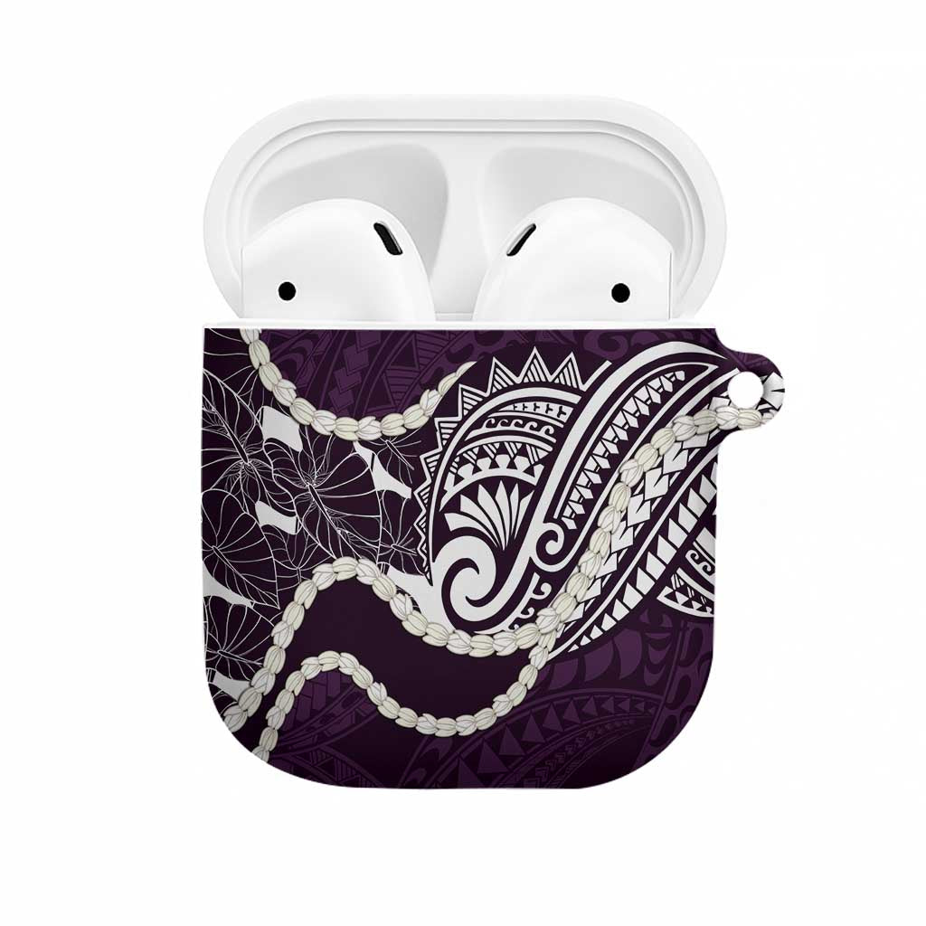 Aloha Hawaii Kalo Pikake Lei AirPods Case Chest Tattoo Purple Hawaiian Pattern LT14 Purple - Polynesian Pride