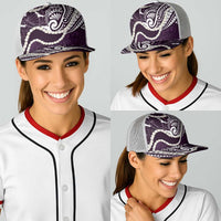 Aloha Hawaii Kalo Pikake Lei Baseball Net Cap Chest Tattoo Purple Hawaiian Pattern LT14 - Polynesian Pride