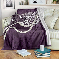 Aloha Hawaii Kalo Pikake Lei Blanket Chest Tattoo Purple Hawaiian Pattern LT14 Purple - Polynesian Pride