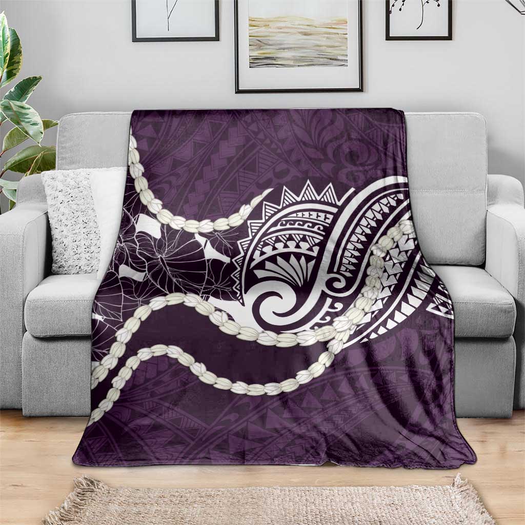 Aloha Hawaii Kalo Pikake Lei Blanket Chest Tattoo Purple Hawaiian Pattern LT14 - Polynesian Pride