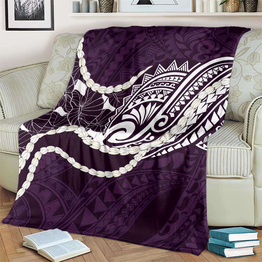 Aloha Hawaii Kalo Pikake Lei Blanket Chest Tattoo Purple Hawaiian Pattern LT14 - Polynesian Pride