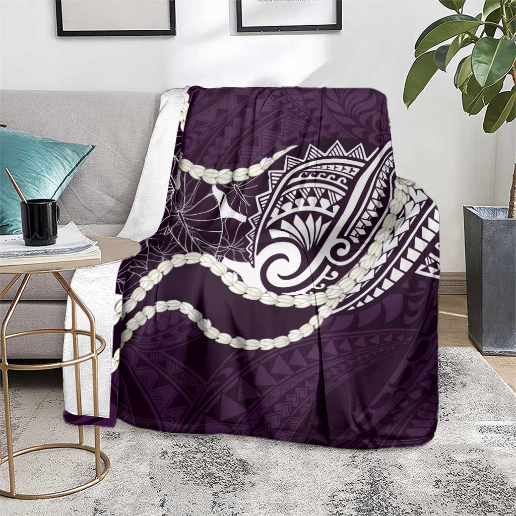 Aloha Hawaii Kalo Pikake Lei Blanket Chest Tattoo Purple Hawaiian Pattern LT14 - Polynesian Pride