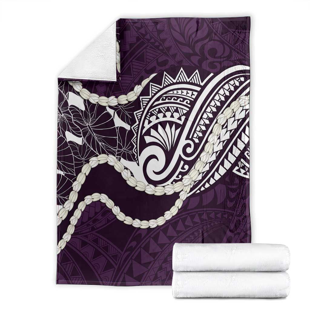 Aloha Hawaii Kalo Pikake Lei Blanket Chest Tattoo Purple Hawaiian Pattern LT14 - Polynesian Pride