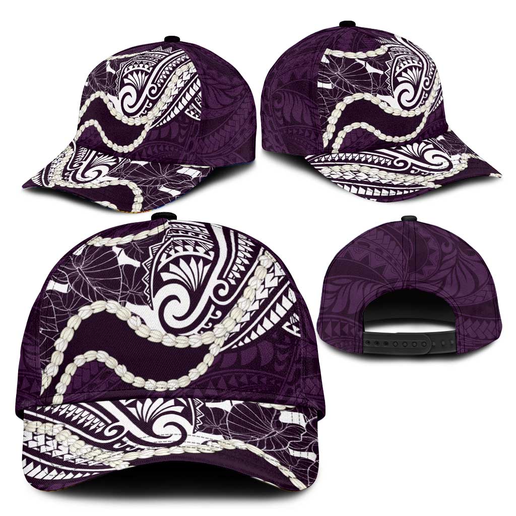 Aloha Hawaii Kalo Pikake Lei Classic Cap Chest Tattoo Purple Hawaiian Pattern LT14 - Polynesian Pride