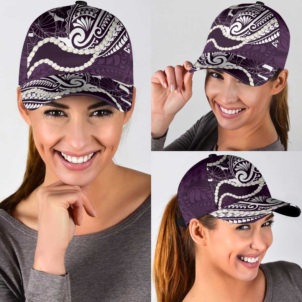Aloha Hawaii Kalo Pikake Lei Classic Cap Chest Tattoo Purple Hawaiian Pattern LT14 - Polynesian Pride