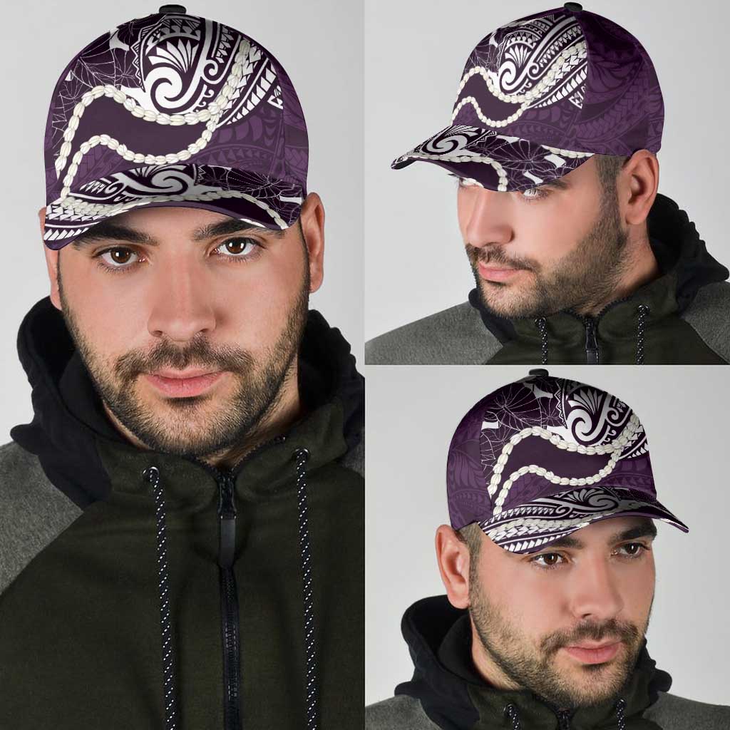 Aloha Hawaii Kalo Pikake Lei Classic Cap Chest Tattoo Purple Hawaiian Pattern LT14 - Polynesian Pride