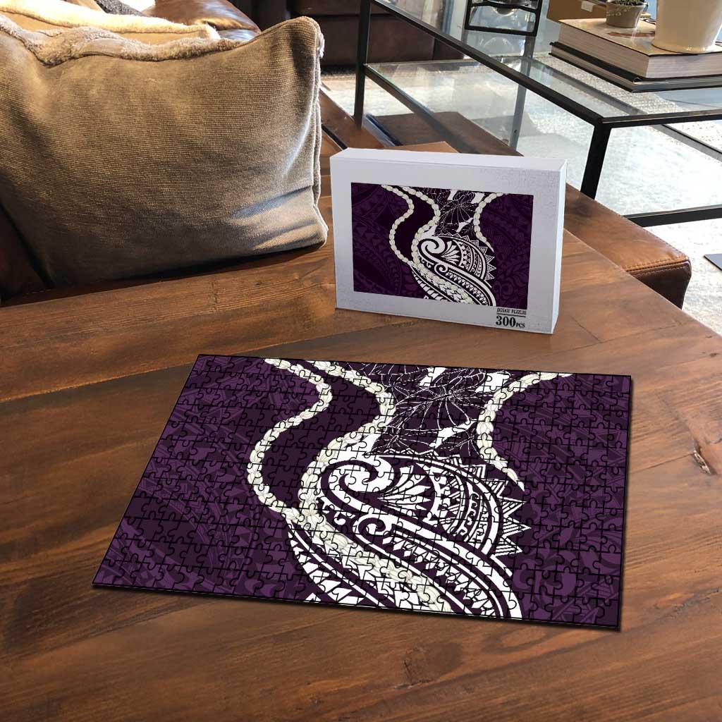 Aloha Hawaii Kalo Pikake Lei Puzzle Chest Tattoo Purple Hawaiian Pattern LT14 - Polynesian Pride