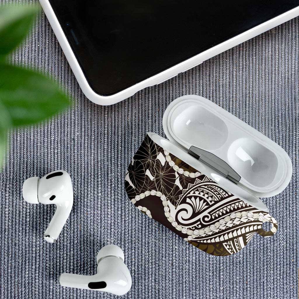 Aloha Hawaii Kalo Pikake Lei AirPods Case Chest Tattoo Gold Hawaiian Pattern LT14 - Polynesian Pride