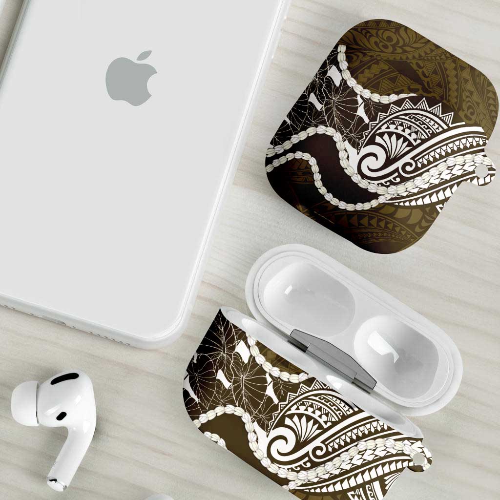 Aloha Hawaii Kalo Pikake Lei AirPods Case Chest Tattoo Gold Hawaiian Pattern LT14 - Polynesian Pride