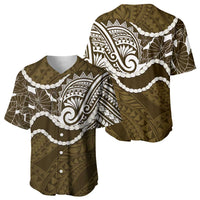 Aloha Hawaii Kalo Pikake Lei Baseball Jersey Chest Tattoo Gold Hawaiian Pattern LT14 - Polynesian Pride