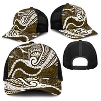 Aloha Hawaii Kalo Pikake Lei Baseball Net Cap Chest Tattoo Gold Hawaiian Pattern LT14 - Polynesian Pride