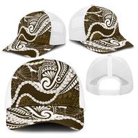 Aloha Hawaii Kalo Pikake Lei Baseball Net Cap Chest Tattoo Gold Hawaiian Pattern LT14 - Polynesian Pride