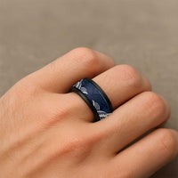 Aloha Hawaii Kalo Pikake Lei Spinner Ring Chest Tattoo Oxford Blue Hawaiian Pattern LT14 - Polynesian Pride
