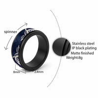 Aloha Hawaii Kalo Pikake Lei Spinner Ring Chest Tattoo Oxford Blue Hawaiian Pattern LT14 - Polynesian Pride